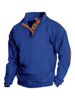 Men's Full Size Button Detail Long Sleeve Sweatshirt Plus Size - Farnelli