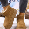 Round Toe Platform Boots - Camel