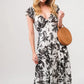 And The Why Ruffled Sleeve Tiered Floral Print Maxi Dress - Farnelli