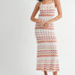 MABLE Lightweight Pointelle Chevron Knit Maxi Dress - Farnelli
