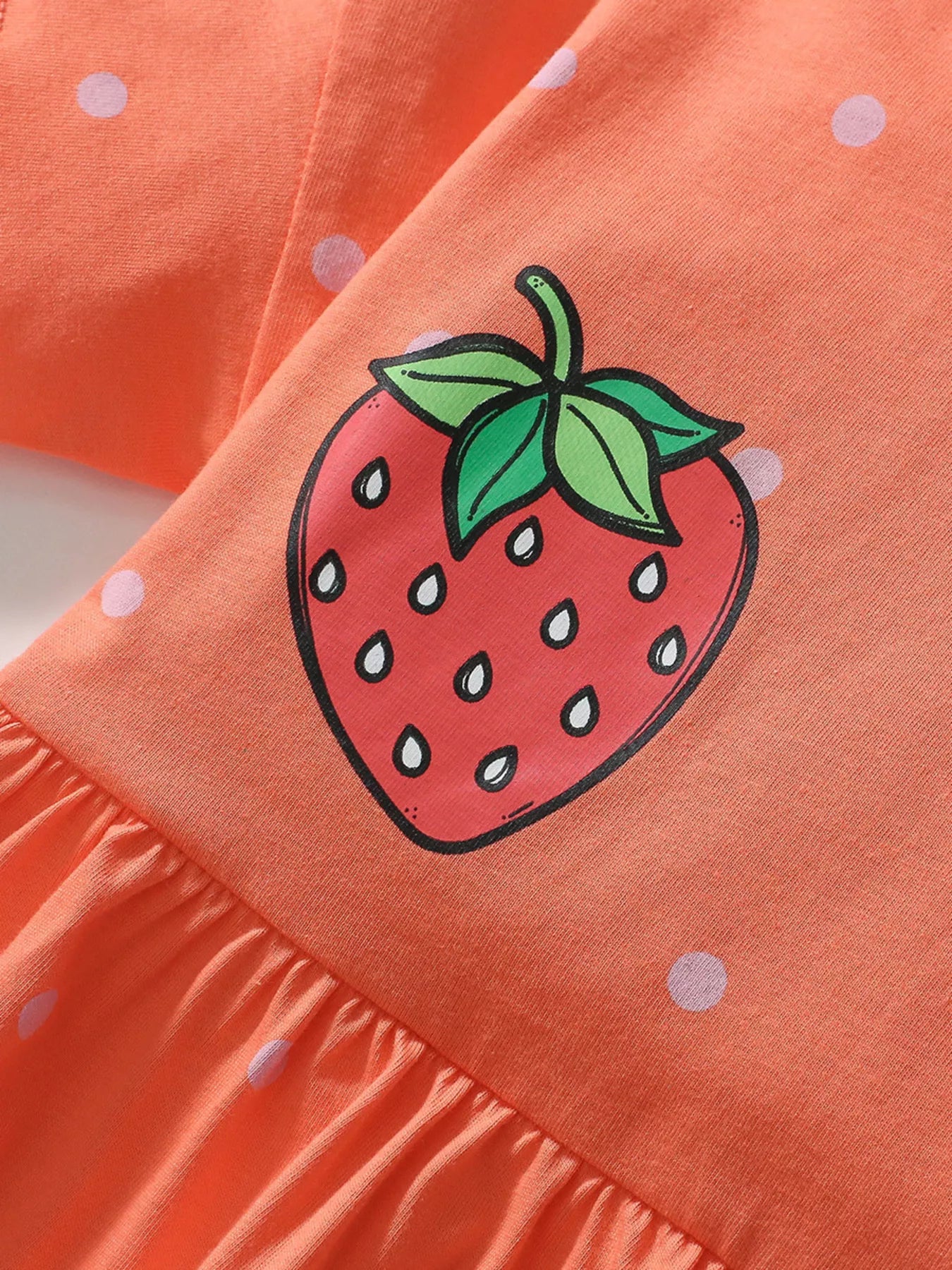 Children's Strawberry Print Casual Dress - Farnelli