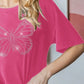 Heimish Full Size Rhinestone Butterfly Round Neck Short Sleeve T-Shirt Plus Size - Farnelli