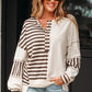 Ariana Stripe Stitched Oversized Sweatshirt - Farnelli