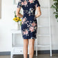 Heimish Full Size Ruched Floral Mini Dress Plus Size - Farnelli