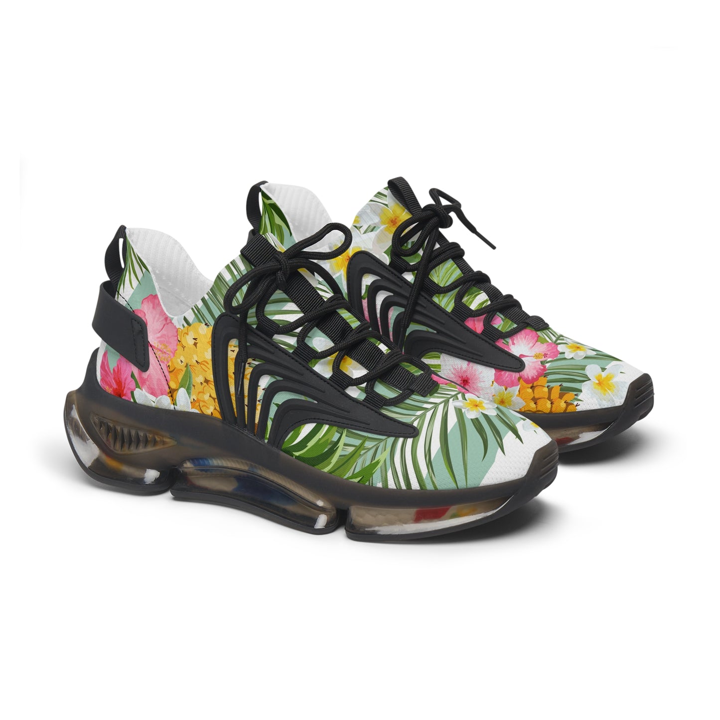 Tropical Women's Mesh Sneakers for Summer Vibes, Floral Athletic Shoes, Stylish Comfortable Sneakers, Beach Footwear, Gift for Her