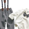 Children's Button Up Shirt and Overall Set - Grey