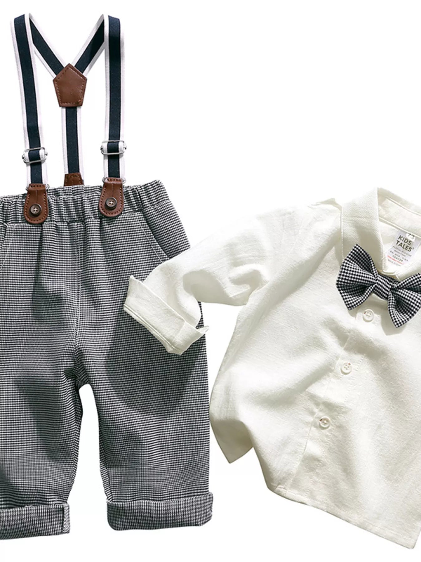 Children's Button Up Shirt and Overall Set - Farnelli