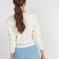 Floral Open Stitch Cardigan- White
