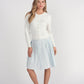 Floral Open Stitch Cardigan- White