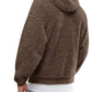 Men's Full Size Drawstring Sherpa Fleece Long Sleeve Hoodie Plus Size - Farnelli