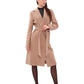 Geneva Classic Wraparound Wool Blend Overcoat in Camel