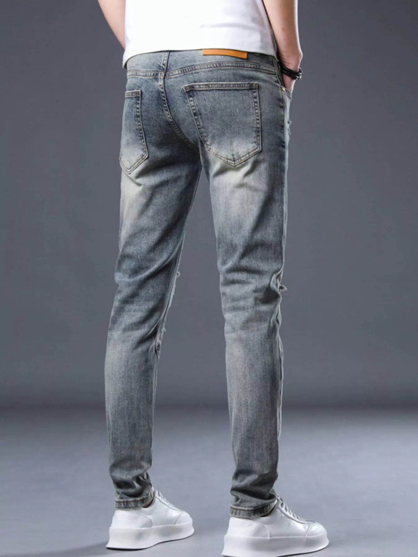 Men's Distressed Slim Fit Jeans - Farnelli
