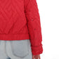 Studded Light Demi-Season Hooded Cropped Jacket in Red