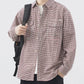 Men's Plus Size Plaid Button Up Long Sleeve Shirt - Farnelli