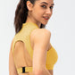 Full Size Cropped Cutout Back Zipper Front Active Tank Top - Farnelli