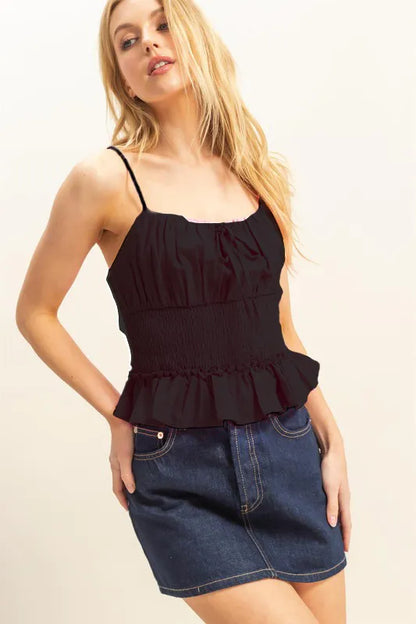 HYFVE Poplin Smocked Waist Summery Cami Top - Farnelli