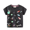 Children's Space-Themed Short Sleeve T-Shirt - Black