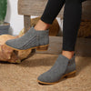 Block Heels Ankle Boots - Dark Gray