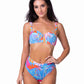 BLUE TROPICAL UNDERWIRE HIGH WAIST BIKINI SET