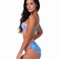 BLUE TROPICAL UNDERWIRE HIGH WAIST BIKINI SET