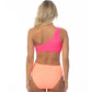 TEXTURED TWO TONE ONE SHOULDER ONE PIECE