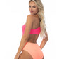 TEXTURED TWO TONE ONE SHOULDER ONE PIECE