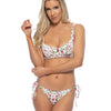 FLORAL PRINT UNDERWIRE TOP BIKINI SET - White