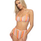 COLORFUL STRIPE HIGH WAIST BIKINI SET