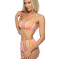 COLORFUL STRIPE HIGH WAIST BIKINI SET