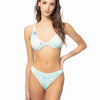 RIBBED TIE DYE UNDERWIRE BIKINI SET - Mint