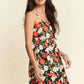 Davi & Dani Floral Scalloped Cutout Back Mini Dress - Farnelli