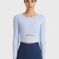 Millennia Cutout Long Sleeve Cropped Sports Top - Farnelli