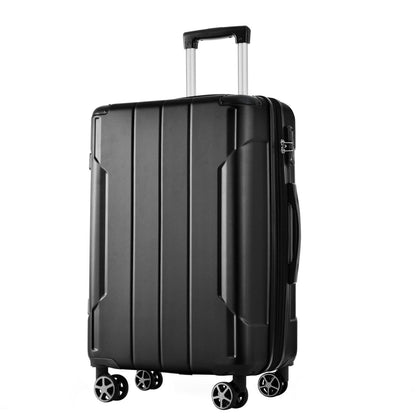 HouseOfZazla 24-inch black hardshell ABS luggage with expandable case and double wheels