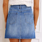 Wrapped Crossed Waist Denim Mini Skirt - Farnelli