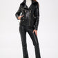 Genuine Mink Fur Embossed Leather Jacket