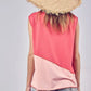 BiBi Color Block Contrast Stitching Buttoned Henley Top - Farnelli