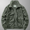 Men's Plus Size Zip Up Long Sleeve Jacket - Bean Green