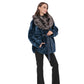 Calabria Genuine Astrakhan Silver Fox Trim Coat