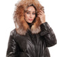 Genuine Fox Fur Trim Mid Length Coat