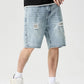 Men's Wide Leg Distressed Denim Shorts - Farnelli