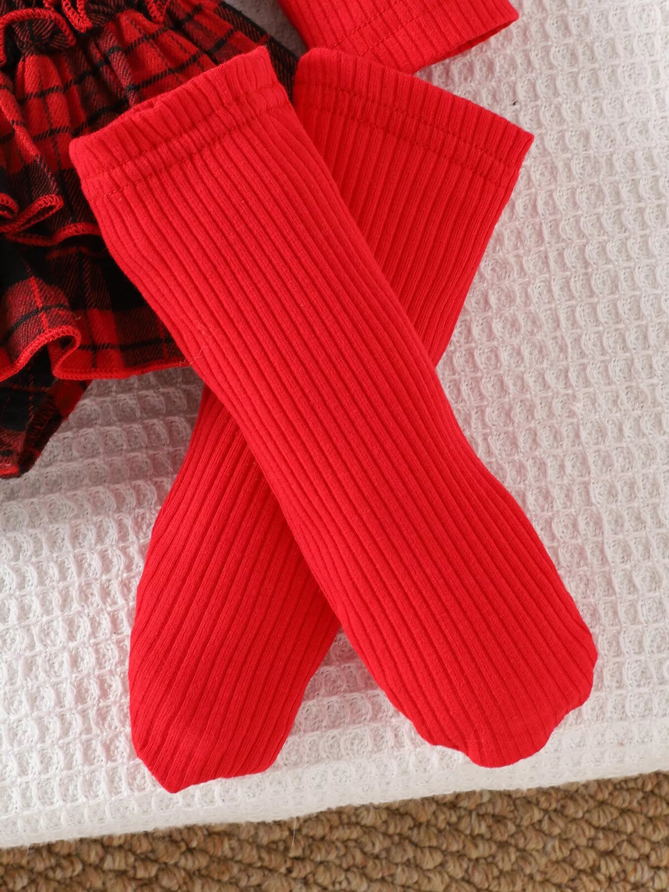 Children's Christmas Ruffle Trim 4-Piece Set - Farnelli
