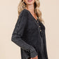 Mittoshop Washed V-Neck Long Sleeve Blouse - Farnelli