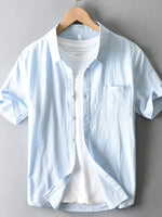 Men's Plus Size Button Up Short Sleeve Shirt - Farnelli