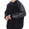 Men's Plus Size Contrast Raglan Sleeve Casual Sweatshirt - Black