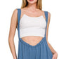 Zenana Woven Tie Back Suspender Jumpsuit - Farnelli