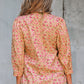 Sadie Floral Bow Pin-tuck Bust Half Puff Sleeve Blouse - Farnelli