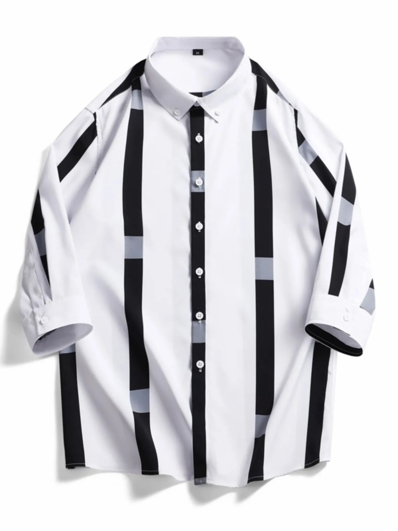 Men's Plus Size Striped Print Casual Shirt - Farnelli