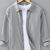 Men's Plus Size Button Up Long Sleeve Shirt - Grey