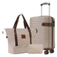HouseOfZazla khaki 3-piece hard case luggage set with 360° spinner wheels