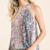 BiBi Snakeskin Print Low Gauge Hacci Knit Halter - BLUSH MULTI